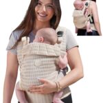 GROWNSY Baby Carrier Newborn to Toddler (7-44lbs), Ergonomic & Cozy Wraps Carrier