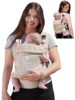 GROWNSY Baby Carrier Newborn to Toddler (7-44lbs), Ergonomic & Cozy Wraps Carrier